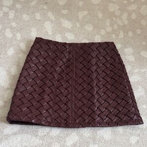 Commense Chocolate Woven Mini Skirt